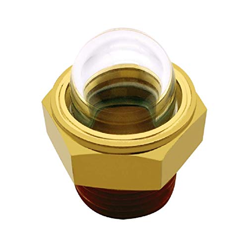 Fanovo Set Of 1 Dome Oil Sight Glassesï¼Œ1/2'' NPT Brass Surper Transparent Dome Oil Sight Plug Sanitary Sight Window for Tanks, Air Compressors, Pumps, Piping System, Automotive Industries lab Equipmen