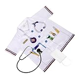 VALICLUD Kinderarztkostüm Kinder Weißer Arztkittel Aus Atmungsaktivem Material Mit Stethoskop Arzt Rollenspiel Kleidung Für Kindergarten Berufsinformation Und Kostümparty