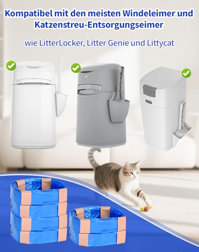 Nachfüllbeutel für Katzenstreu 12 Stück Katzeneimer aus Folie von für Locker Windelkassetten Nachfüllbehälter für Litter Locker LittyCat Litter Geni