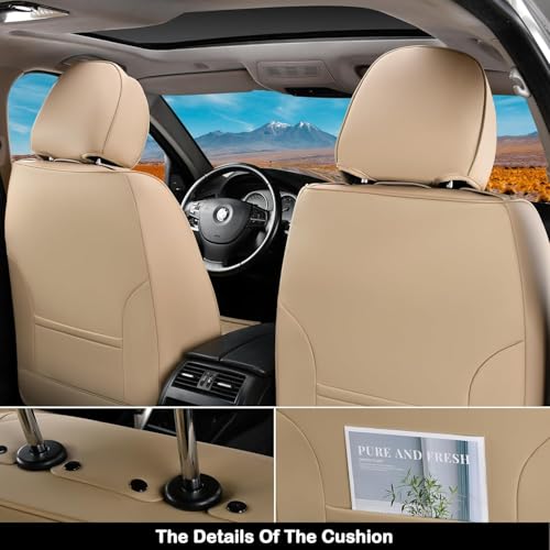 Image of Coverado Car Seat Covers, Car Seat Covers Front Seats, 2-Pack Front Seat Cover, Nappa Leather Waterproof Seat Covers, Car Seat Protectors, Automotive Seat Covers Universal Fit for Most Vehicles