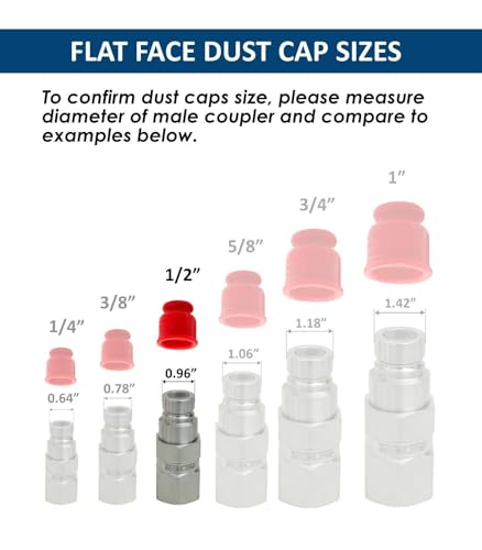 Image of 1 /2 body Hydraulic Quick Coupler Rubber Caps Plug Set - For Flat Face Skid Steer Coupling - Fits Bobcat Standard Size Couplers Set (2)