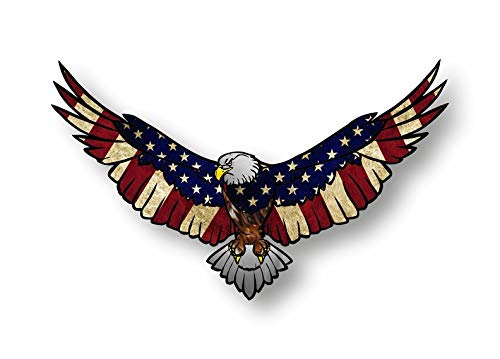 Akachafactory Autocollant Sticker Vinyl Aigle USA Drapeau americain Voiture Moto