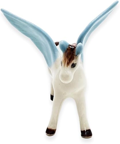 Miniatura 9 de WitnyStore Figura de cerámica de alaricornio Unipegasus Pegasus Unipegasus de 2 pulgadas, figura coleccionable de caballo en miniatura, criatura