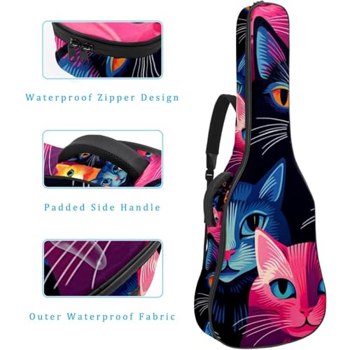 JRHEJTFZ Housse pour guitare acoustique de 1,9 cm d’épaisseur – Étanche – Durable et élégante – Motif chat de dessin animé, Multicolore 5., 42.9×16.9×4.7 in, Motif imprimé tendance - Les Beatles, Paul McCartney, John Lennon, RIngo Starr, George Harrison JRHEJTFZ Housse pour guitare acoustique de 1,9 cm d'épaisseur - Étanche - Durable et élégante - Motif chat de dessin animé, Multicolore 5., 42.9x16.9x4.7 in, Motif imprimé tendance – Image 5