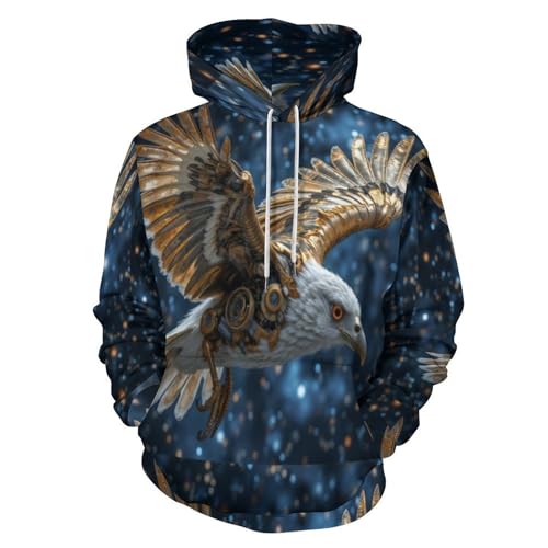 Sweats à capuche 3D oiseau mécanique punk pour hommes et femmes du S au 6XL