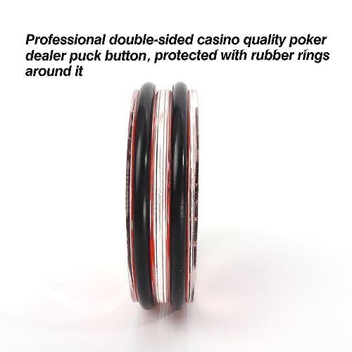 Image of GSE Games & Sports Expert 3-Inch Double-Sided Casino Grade Clear Acrylic Poker Dealer Puck Button for Gambling Card Games, Texas Hold 'em, Poker Nights, Tournaments