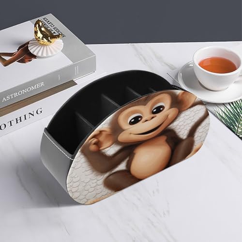 Organiseur de télécommande en cuir synthétique chic à 5 compartiments