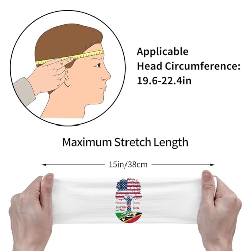 American Grown with Saint Kitts and Nevis Roots Stretchy Breathable Sports Headbands for Women Men - Moisture Wicking Workout Sweatbands for Running Yoga Gym Tennis Cycling - Soft Quick Dry Hair Bands4