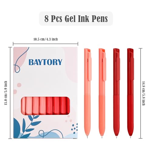 BAYTORY 8 bolígrafos retráctiles gel tinta negra 0.5 mm miniatura 2