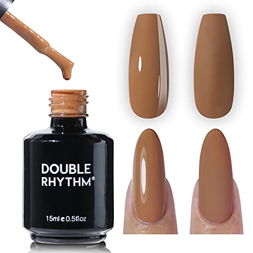 Double Rhythm 15Ml Gel Nail Polish Nude 1 Pc Light Brown Color Gel Soak Off Nail Polish Manicure Salon Diy At Home (A1121-Brown) #TOP6