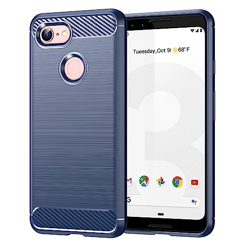 Image of Hybrid Carbon Fiber Back Case for Google Pixel 3 (Blue)