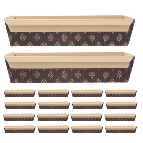 Ipetboom 20 Moldes Rectangulares Desechables de Papel para Hornear, Resistentes Al Calor Y a La Grasa, Apilables Y Aptos para Horno, Ideales para Tostadas, Panes Rápidos Y Panes Caseros, 21,50 X