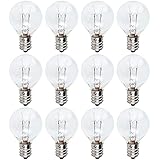 BlueStars Premium G30 E12 20W Bulbs for Middle Size Scentsy Warmers, Dimmable G30 Globe E12 Candelabra Base Clear Light Bulbs for Candle Wax Warmer - Pack of 12