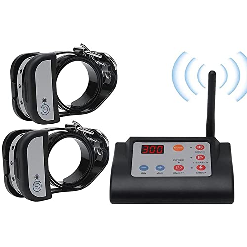 QXbecky Clôture pour Chien sans Fil 2 en 1 avec Collier de Dressage Système de clôture électrique pour Animaux de Compagnie Rechargeable Convient pour l'intérieur et l'extérieur Convientpour2chiens