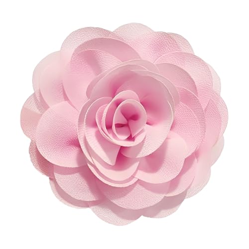 Pince à cheveux rose 3D en mousseline pour mariage et banquet élégant accessoire femme M