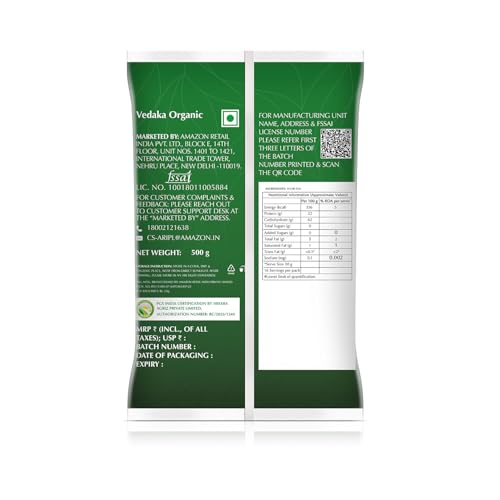 Image of Amazon Brand - Vedaka Organic Toor Dal | 500 g | Arhar Dal | Naturally Rich Source Of Protein | Cholesterol Free & No Added Additives