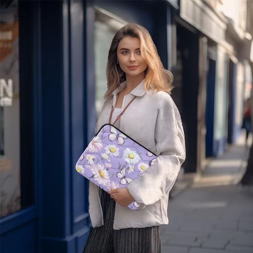 Funda para Portátil 13-14 Pulgadas Blanca con Mariposas y Margaritas miniatura 7