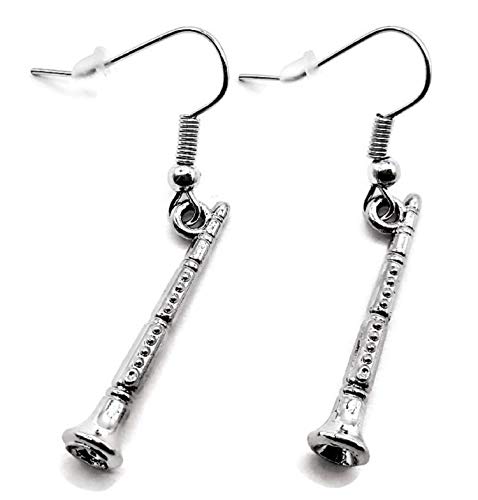 Kit's Kiss Clarinet Earrings, Music Earrings, Musical Instrument Earrings, Woodwind Instrument Earrings, Clarinet Charm Earrings, Clarinet Jewelry, Gift for Music Teacher, Music Jewelry, Music Gift