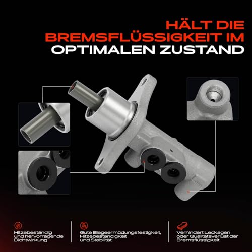 Frankberg Hauptbremszylinder Bremszylinder Kompatibel mit A3 8L1 Oct.via I 1U2 1U5 Golf IV 1J1 1J5 Golf V 1K1 Bo.ra 1J2 1J6 New Beetle 1C1 9C1 Toledo II 1M2 Replace# 1J1614019F