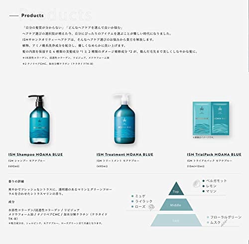 モンシュシュ『ISMシャンプー&トリートメント＆ヘアオイルセットモアナブルー』