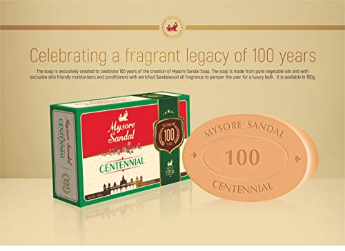 Mysore Sandal Centennial Bathing Soap, 400 g (Pack of 4)