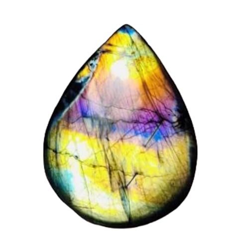 Labradorite arc-en-ciel naturelle 61x46mm pour fabrication bijoux bague pendentif