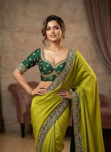 Yashika green chiffon navratri saree – image 3