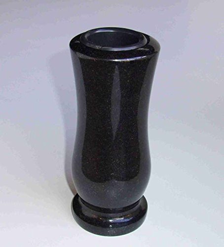 Designgrab Liten gravvas gjord av granit, svensk svart SS1, gravprydnad