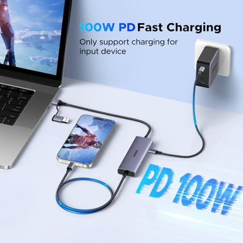 UGREEN Karta przechwytująca i ładowarka PD 100 W, karta przechwytująca 4K30Hz Loop-Out 2K30Hz, karta przechwytująca wideo USB 3.0 hdmi do Switch/Steam Deck