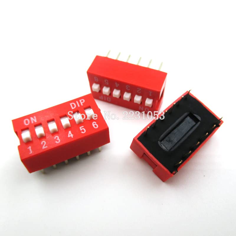 Commutateur DIP 6 positions pas 2.54mm interrupteur rouge pour prototypage PCB
