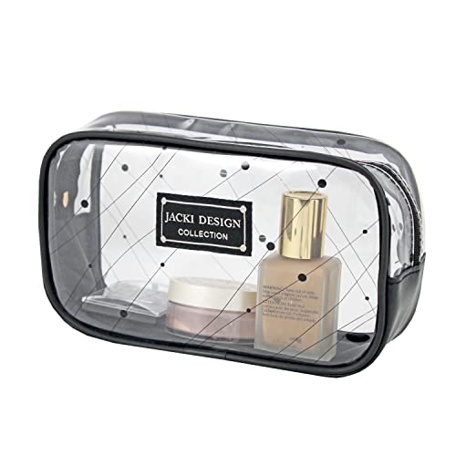 Necessaire Transparente Feminina Viagem Simples Frasqueira Cor:Preto