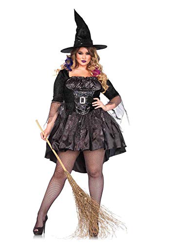 Leg Avenue Women's Plus Size Black Magic Mistress, 1X / 2X