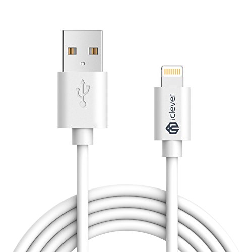 iClever 6ft iPhone Charger Cable,Apple MFi Certified Lightning to USB Cable with 8-Pin Ultra Compact Connector Head for iPhone Xs Max XR X 8 Plus 7 6 6s Plus 5s, iPad Air Mini Pro