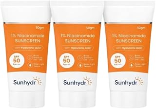 Herbify Organic 1% Niacinamide Sunscreen Aqua Gel SPF 50 PA++++ | Hydrating, Lightweight &amp; Non-Greasy | No White Cast | Br...
