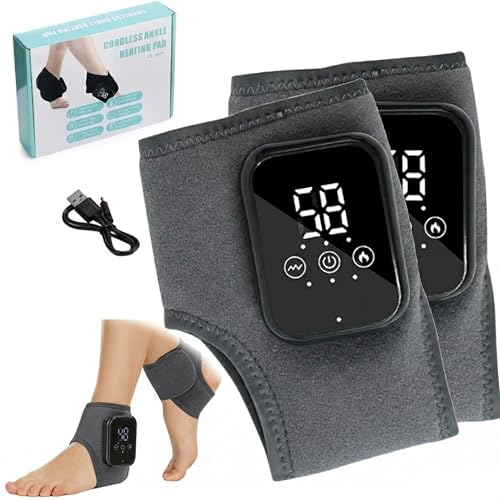 Foot Massager 3 in 1 Foot Massagers for Pain and Circulation Rechargeable Ankle and Heel Massager 2 Pack with Heat and 3 Modes Cordless Therapy Charcoal Grey2pcs