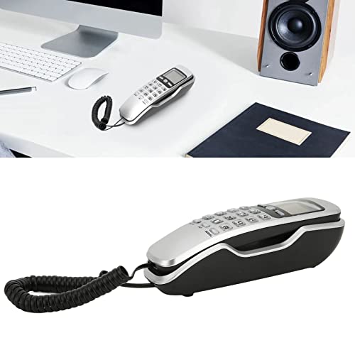 KIMISS KXT888CID Corded Festnetzwand -Wandtelefon mit LCD -Display Wired Telefon für Zuhause, Büro und Hotels (Silver)
