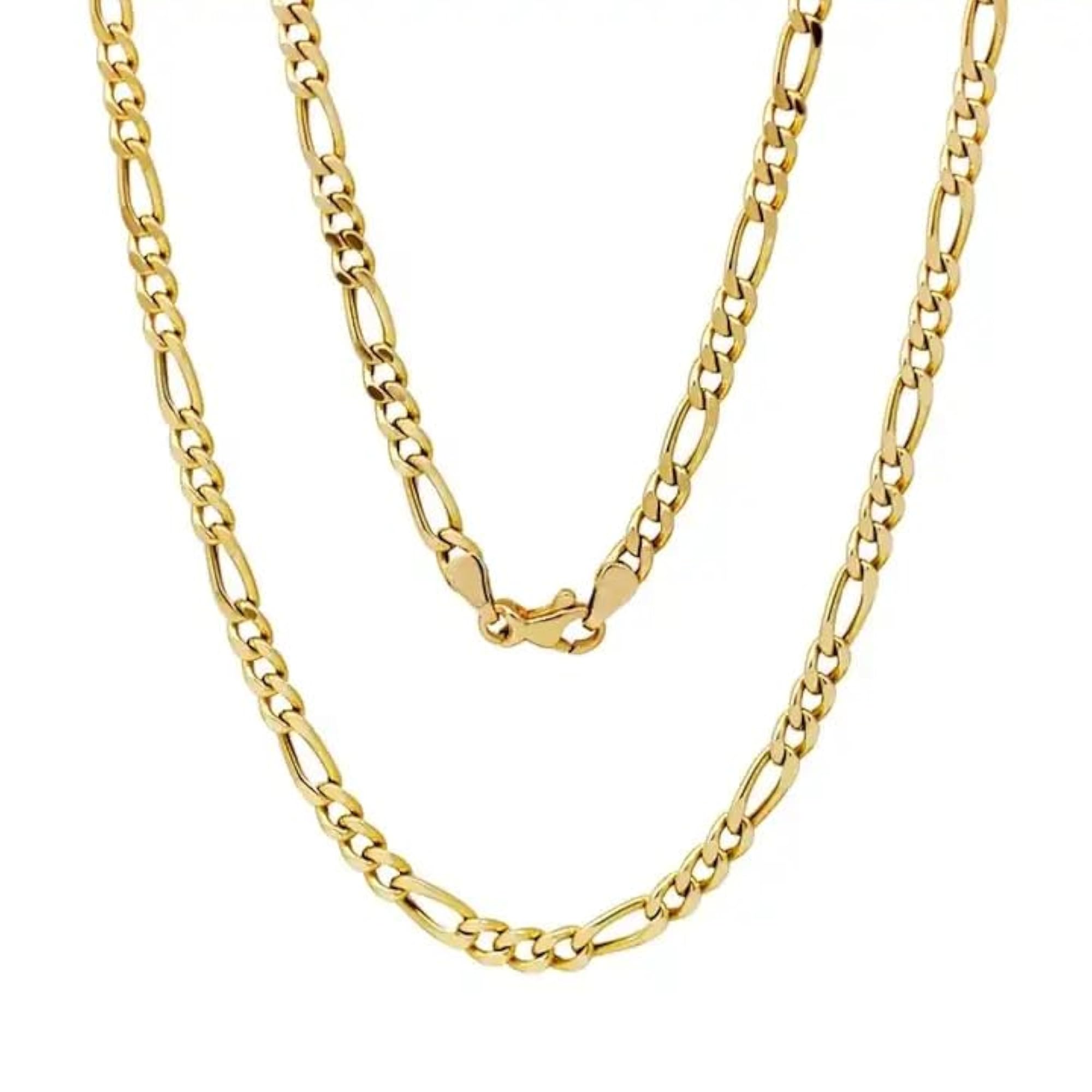 Stylish Long Stainless Steel Gold Chain Necklace for Men