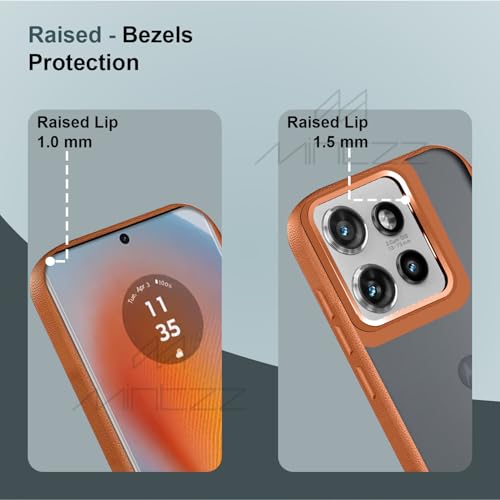 Image of MINTZZ Moto Edge 50 Back Cover, Leather Design, Protective Cover with Camera Lens Protection, Premium Grip & Slim Fit Durable, Edge 50 Case (Brown, Moto Edge 50)