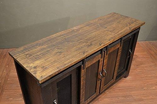 Crafters and Weavers Greenview Black 70" TV Stand/Sideboard/Console Table with Sliding Doors