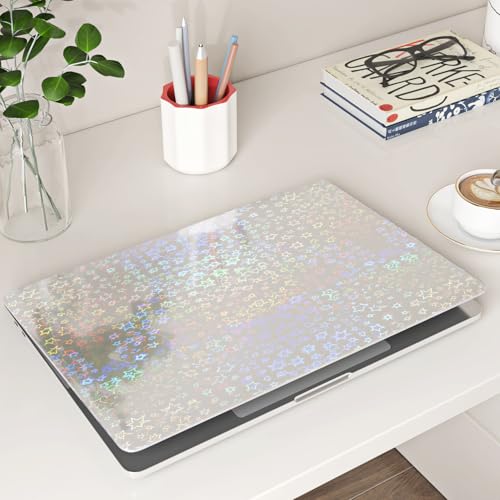 Image of Livelynine 15.8x197 Clear Contact Paper Peel and Stick Book Cover Protector Waterproof Holographic Laminate Sheets Stars Self Adhesive Contact Paper for Crafts Classroom Books Posters Stickers Photos