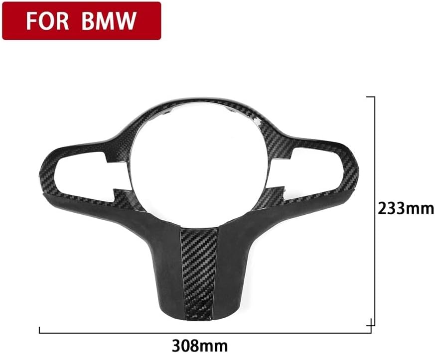 1pcs Car Steering Wheel Black Real Carbon Fiber Cover - No cut-outs tumbled leather Replacement Parts For BMW 567 Series X3X4 Series 2018-2019 Models Car Accessories
