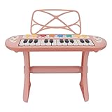 CHEOTIME Piano para niños con Soporte Desmontable, Teclado Piano para Principiantes Teclado electrónico 24 Teclas con parlantes y Atril Piano niños niñas de 3 a 12 años
