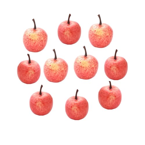 Aliotech 10 frutas falsas disfrazadas, manzanas falsas decoradas, manzanas falsas realistas para cocinas del hogar, fotografía de fiesta de vacaciones y decoraciones de Navidad
