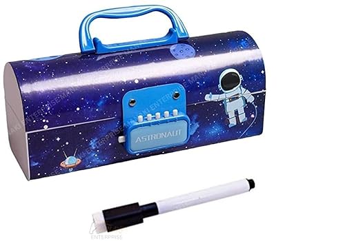 Image of New Cartoon Theme Pencil Box with Push Pull Eraser Set for Kids | Suitcase Style Password Lock Stationery Organizer | School Supplies Gift Combo for Boys & Girls (Astron-Blue APB Penchil Box)