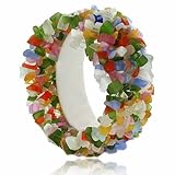 Multi Colored Cat's Eye Chips Wide Stretch Bracelet