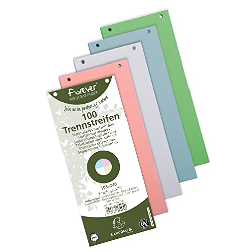 Exacompta 13495B 100er Pack Karton-Trennstreifen. 10,5 x 24 cm...