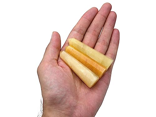 Image of Amazing Gemstone Yellow Aventurine Crystal Towers - Natural Healing Crystal Point Obelisk for Reiki Healing and Crystal Grid (3 inch to 4 inch INCH)