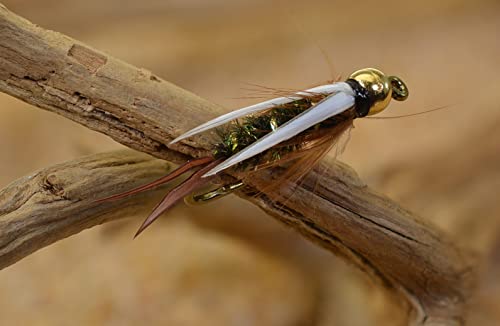 Tungsten Bead Head Prince Nymph Fly | 1 Dozen Flies (Hook #10)