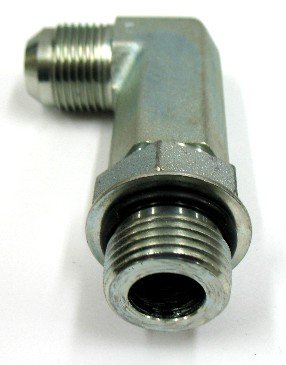 AF C5515LL-08-08 - 1/2 Male JIC (3/4''-16 Threads) x 1/2 Male O-Ring Boss (3/4''-16 Threads) - 90° Extra Long Straight Thread Elbow