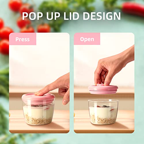 4 Pack 400ml Meal Prep Containers with Lids, Airtight and Leakproof for Breakfast Leftovers, Glass-Like Clarity, Tritan Material